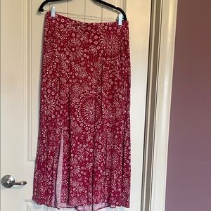 Torrid Maxi Rayon Slub Double Slit Skirt Mandala Sz 00